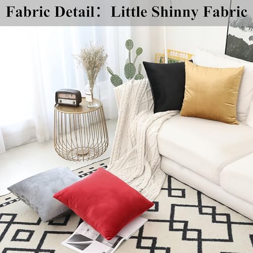Home Brilliant Velvet Throw Pillow Cover 12x20 for Lumbar Support - Red
