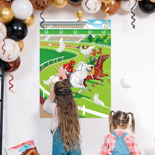 Pin the Tail on the Horse Game - Large Poster & 24 Stickers