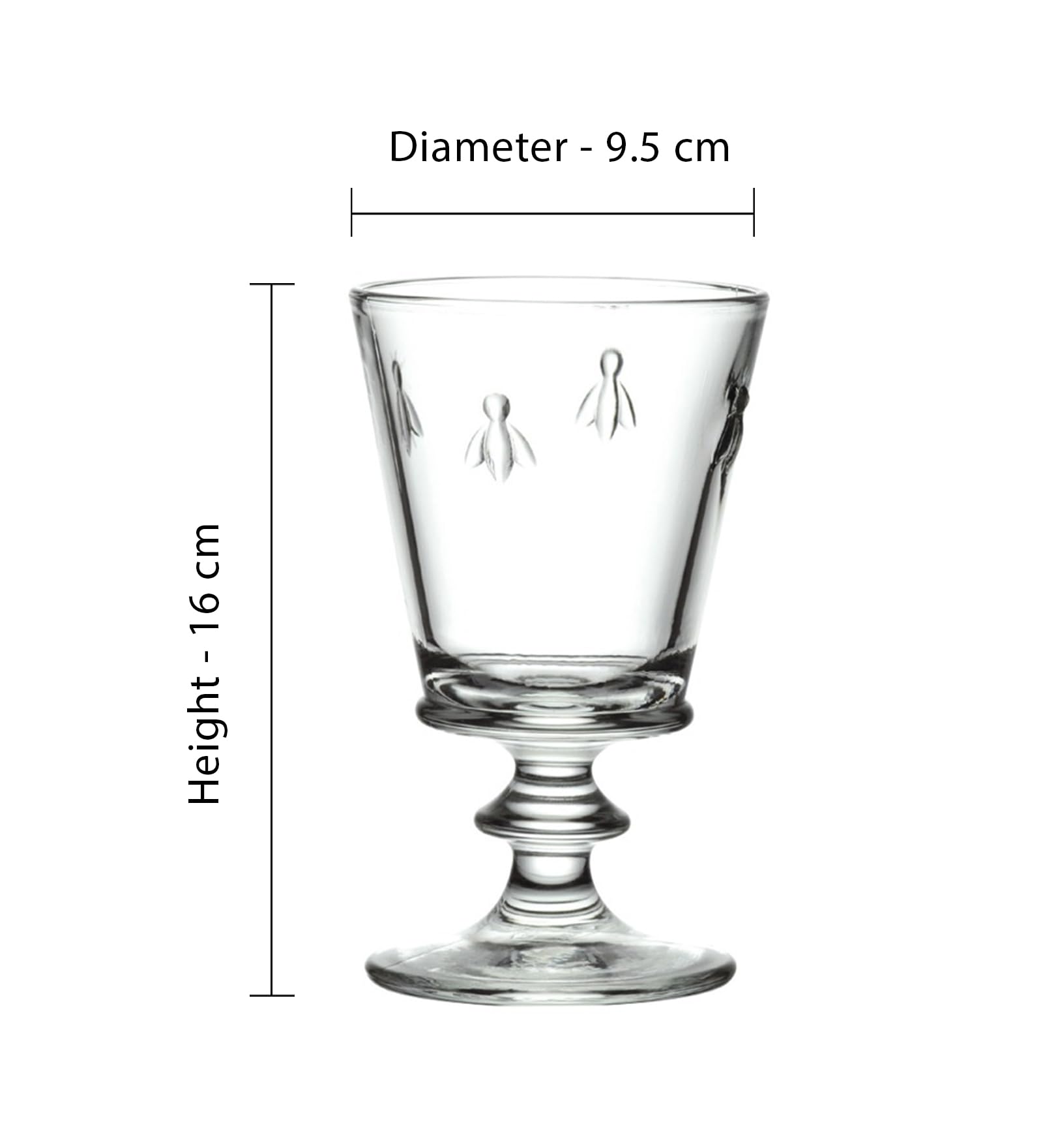 La Rochere Napoleon Bee Stemmed Wine Glass Set of 6 – Vintage Wine Glasses – La Rochere Bee Glassware Sets (12 oz)