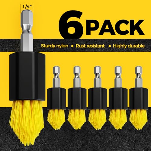 Holikme 6-Piece Drill Brush Set for Deep Cleaning Grout & Tile
