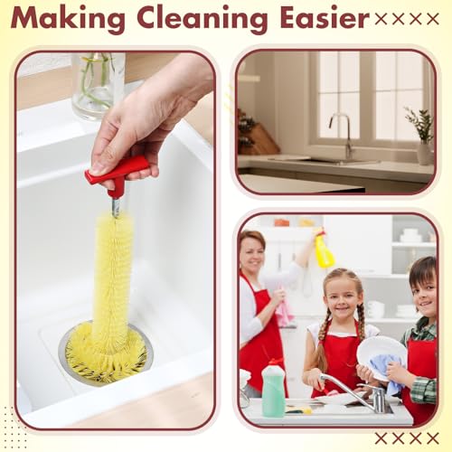 Ferrochef 12'' Garbage Disposal Cleaner Brush - Stiff Bristles for Easy Drain Cleaning