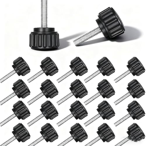 24 Carbon Steel M4 x 15mm Threaded Thumbscrews for VESA Mounting