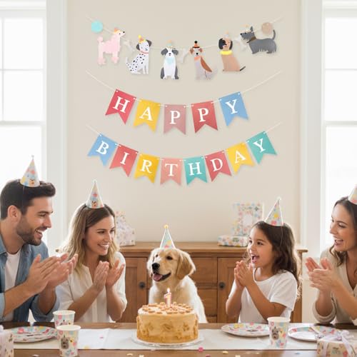 Puppy Birthday Banner Decoration for Dog Parties - Quilax