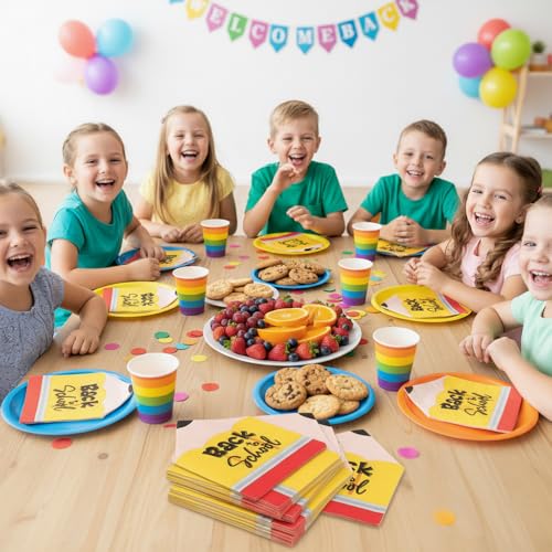 YGAUZ 100 PCS Pencil Shaped Paper Napkins - Back to School Party Supplies