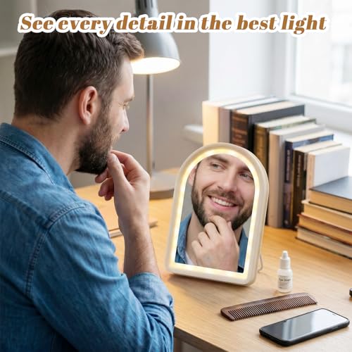 Junkin LED Makeup Mirror Set with Light & Hairbrushes - 3 Pcs