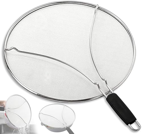 13 Inch Black Stainless Steel Frying Pan Splatter Screen
