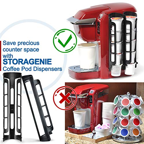 STORAGENIE Coffee Pod Holder - 2 Pack for 10 K-Cups, Black