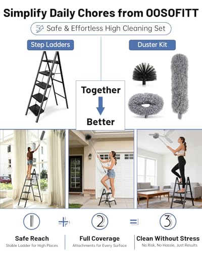 3-in-1 Duster Cleaning Kit with Extension Pole for High Ceilings