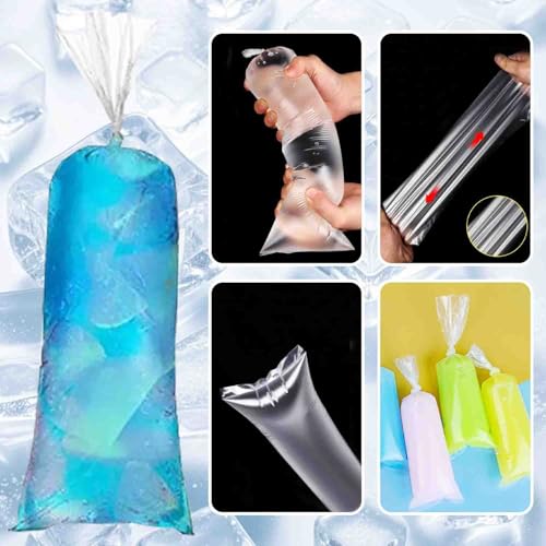 250 Pcs Disposable Ice Lolly Molds - 3x10 Inch Freeze Pop Bags with Funnel