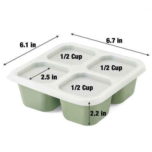 PandaEar 3 Pack Snack Containers, 4 Compartment Silicone Bento Lunch Snack Box with Lids, Reusable Divided Meal Snack Containers for Adults Kids Toddler, Food Storage Containers for School Work Travel