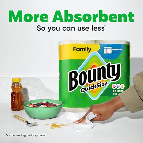 Bounty Quick Size Paper Towels - 16 Family Rolls (40 Regular Rolls)