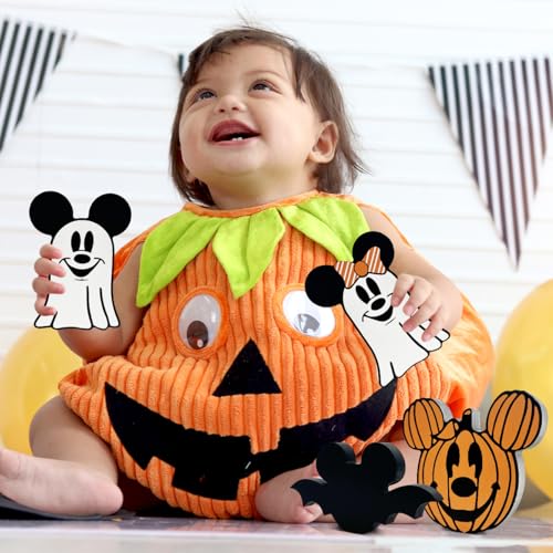 Cute Halloween Mouse Table Decorations - 4pcs Wooden Set