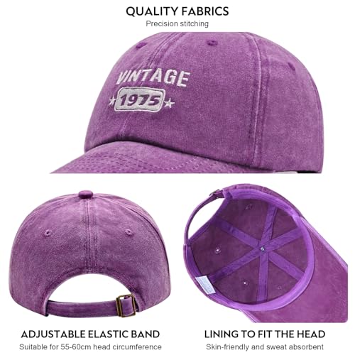 50th Birthday Gifts for Him Her, Happy 50th Birthday Decorations, Embroidered Baseball Cap Adjustable