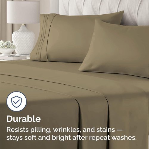 King Standard Pillow Cases - Ultra-Soft Hotel Quality Covers | Fade-Free & Wrinkle Resistant - 2 Piece Set - Khaki