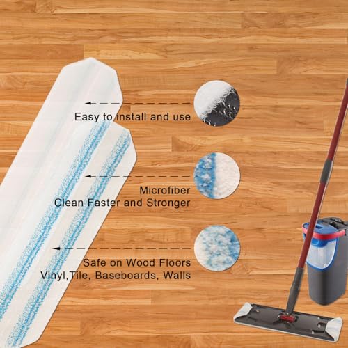 Microfiber Flat Mop Replacement Pads for H2prO - 2 Pack