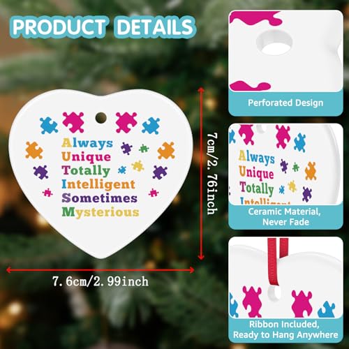 Autism Awareness Ceramic Ornament - Unique Gifts for Christmas & Birthdays