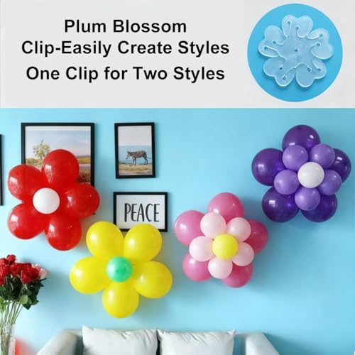 8-Pack Double Layer Balloon Flower Clips for Party Decor