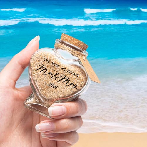 Mr & Mrs 2026 Sand Keepsake Jar - Romantic Honeymoon Gift