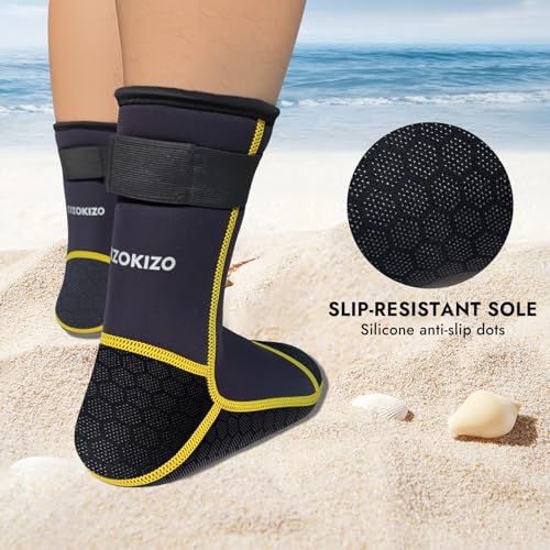 3mm Neoprene Water Socks, Anti-Slip Wetsuit Booties for Sand Proof Beach Volleyball, Scuba Diving Surfing Kayaking