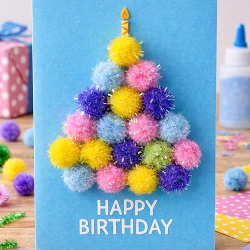 Iridescent Spring Pom Poms - 1/2" Cotton Balls, 72 Pack