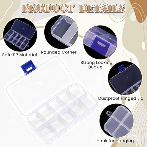 2 Pack Clear Plastic Jewelry Organizer with Adjustable Grids