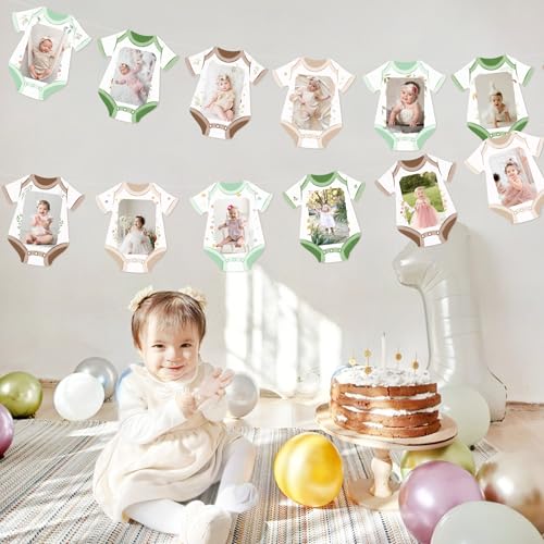 Safari Baby Shower Banner, Jungle Animal Monthly Milestone Photo Garland