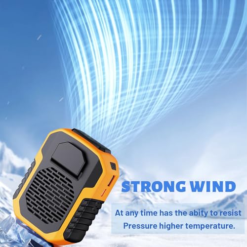 UHOUSEST Portable Waist Fan, 6000mAh Rechargeable Wearable Fan - Orange