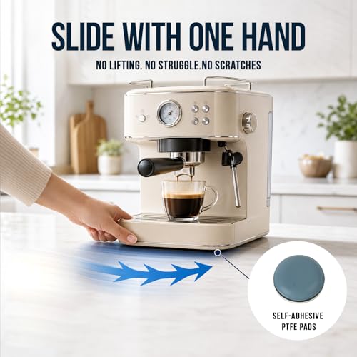 Lancord Adhesive Small Appliance Sliders for Countertop - 16 Piece Set