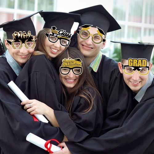 12 Pack Black Gold Graduation Eyeglasses for Class of 2024