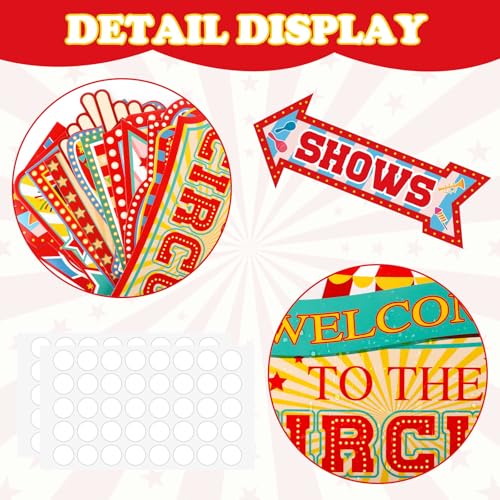 24-Pack Circus Directional Signs for Kids Carnival Party