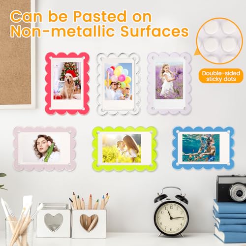 Colorful 4 Pack Acrylic Magnetic Photo Frames for Instax Mini