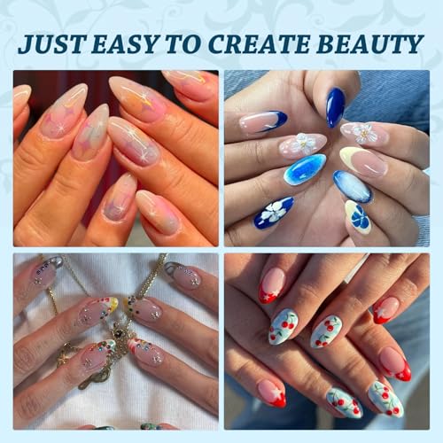 Lsnisni Short Almond Gel Acrylic Nail Tips Clear 288 PCS