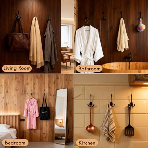 Heavy Duty Coat Hooks - 10 Pack Metal Wall Hooks for Hanging