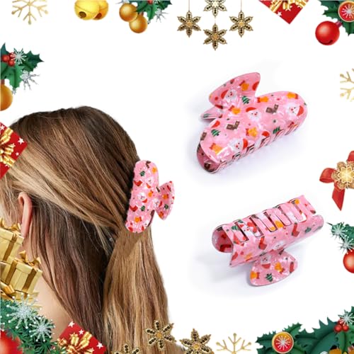 Christmas Hair Claw Clip Cute Santa Claus Acrylic Hair Clamp