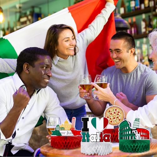 Italian Themed Honeycomb Centerpieces - 9 Pcs Party Decorations