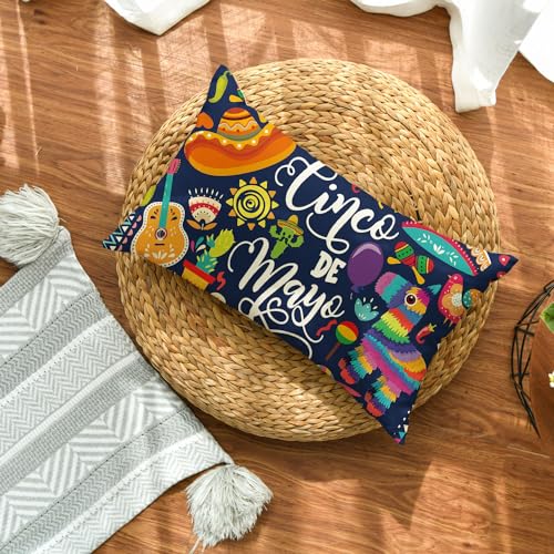 Cinco de Mayo Sombrero Guitar Balloon Pillow Cover 12x20