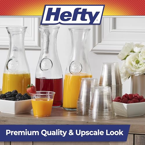 Hefty 9 oz Clear Plastic Party Cups, Shatter-Resistant Disposable, 480 Count