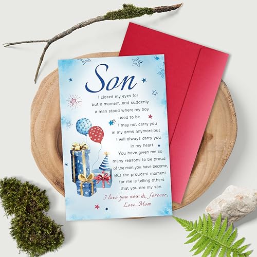 Heartfelt Birthday Greeting Card for Son from Mom - My Son Edition