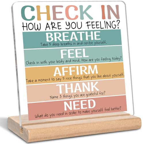 Check In How Are You Feeling Acrylic Plaque - Mental Health Gift for Therapists & Counselors