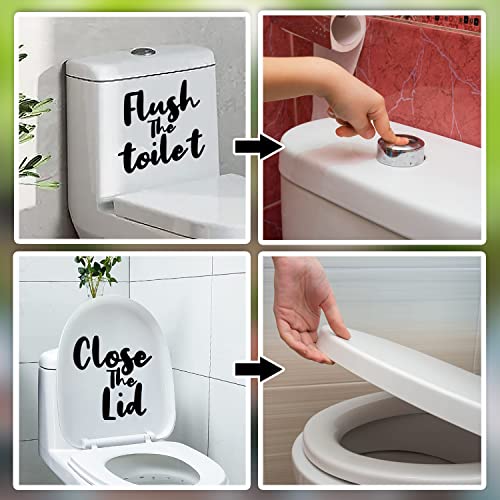 LiveGallery 3-Piece Funny Rooster Toilet Seat Decal Set for Bathroom Decor
