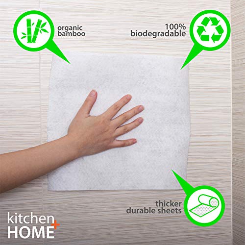 Kitchen Home Reusable Bamboo Rayon Paper Towels - 1 Roll Heavy Duty Washable