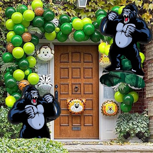 4PCS Gorilla Foil Balloons for Jungle Animal Theme Party