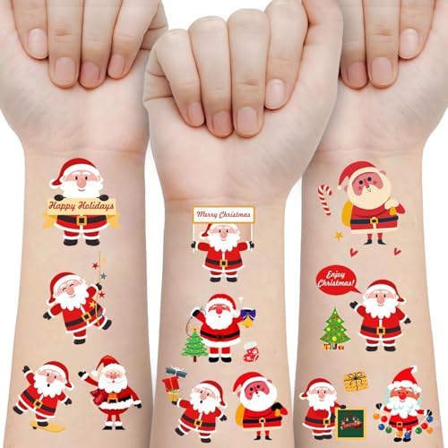 Felico Christmas Temporary Tattoos - 240 Pcs Xmas Party Favors