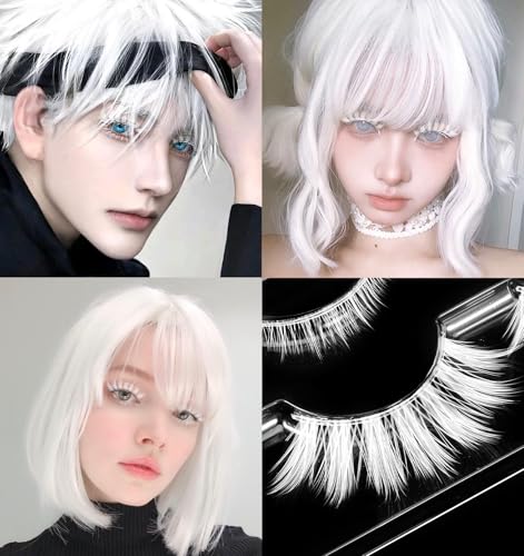 Thrymme White Lashes for Anime Cosplay & Manga Makeup