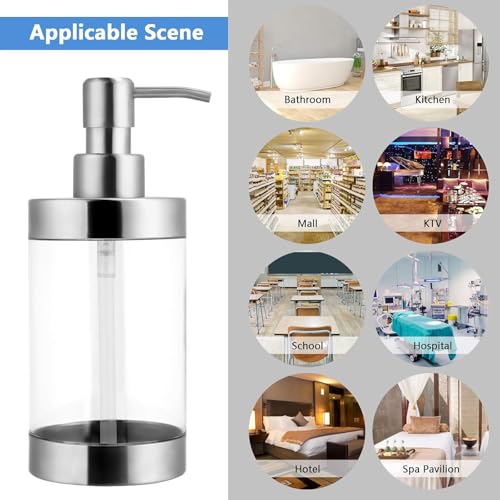 Stainless Steel Hand Soap Dispenser Pump 10oz - Leakproof & Shatterproof
