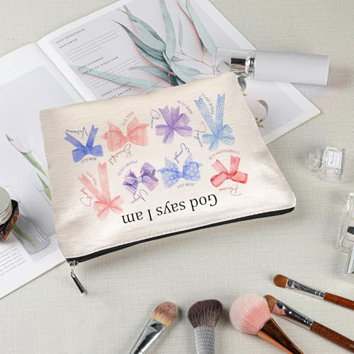 Canvas Makeup Bag Inspirational Cosmetic Pouch Travel Toiletry Organizer