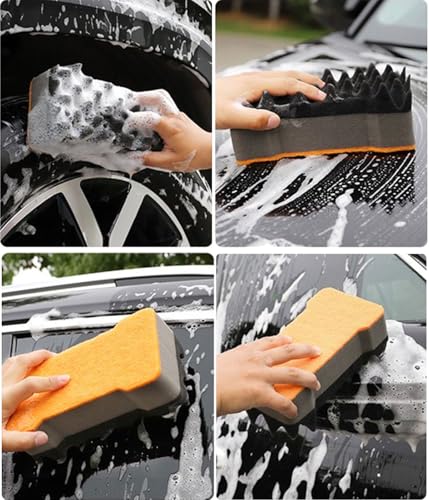 Euthymiaze Extra Thick Microfiber Car Wash Sponge - Orange