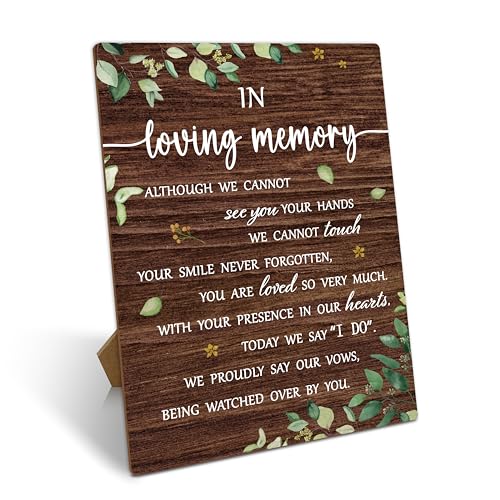 In Loving Memory Wedding Sign with Stand - 8x10 Wooden Memorial Decor
