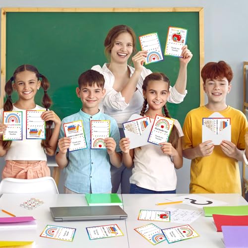 24PCS Boho Thank You Teacher Cards with Envelopes - 4 Designs