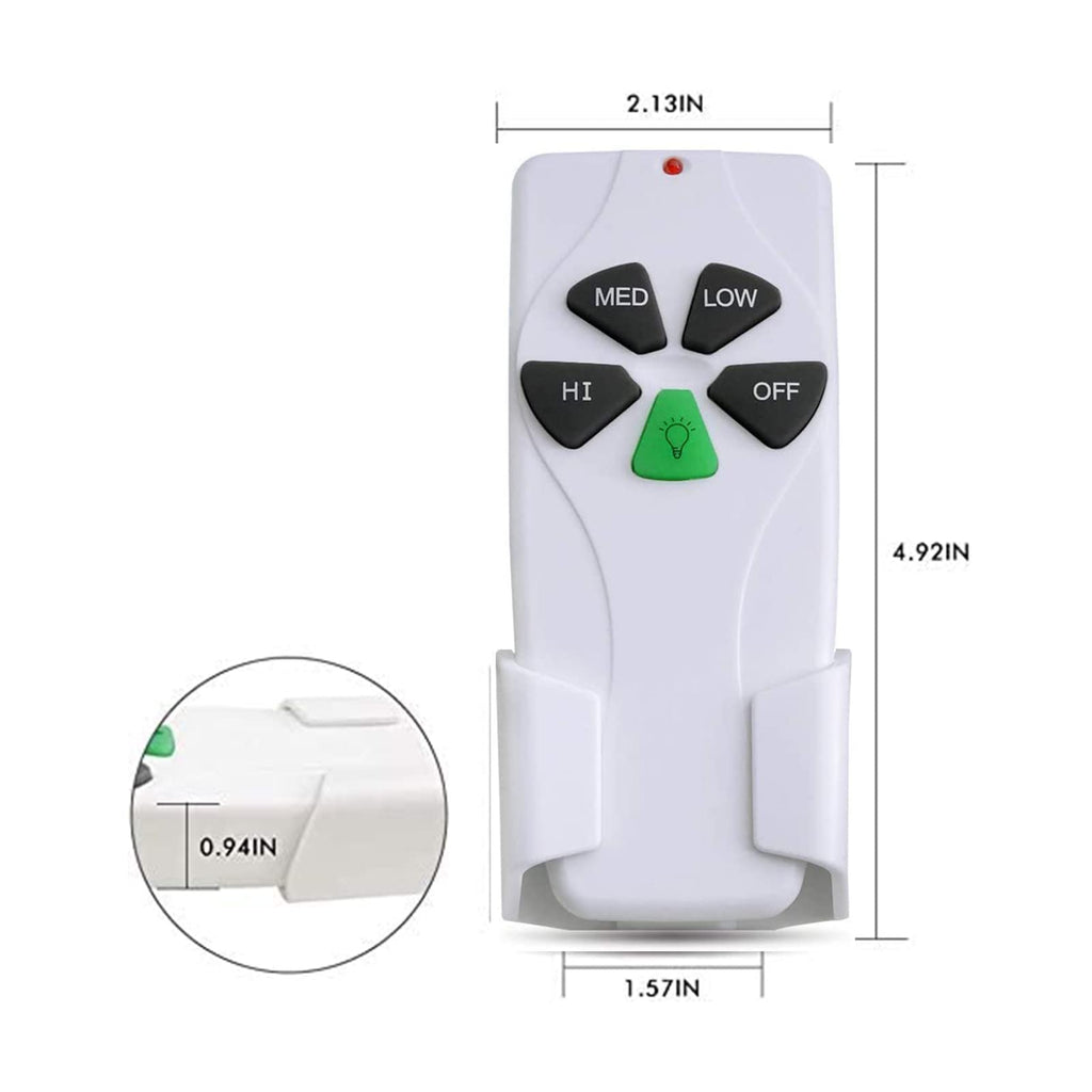 Ceiling Fan Remote Control Replacement for Harbor Breeze Allen+Roth 2AAZPFAN53T CHQ7030T UC7030T FAN-53T Fan-HD L3HFAN35T, 3-Speed and Light Dimmer,4-Dip Switch with Wall Holder (Only Remote)
